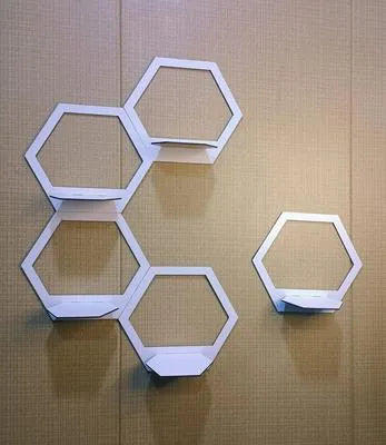 Pack of 05 Hexagon Wall Shelves Set – Modern Floating Display Rack for Home Décor I Decoration Pieces I Decoration I Wall Décor