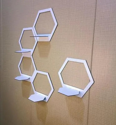 Pack of 05 Hexagon Wall Shelves Set – Modern Floating Display Rack for Home Décor I Decoration Pieces I Decoration I Wall Décor