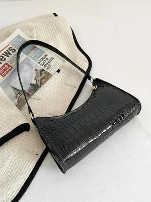 Girl's PU Leather Textured Shoulder Bag