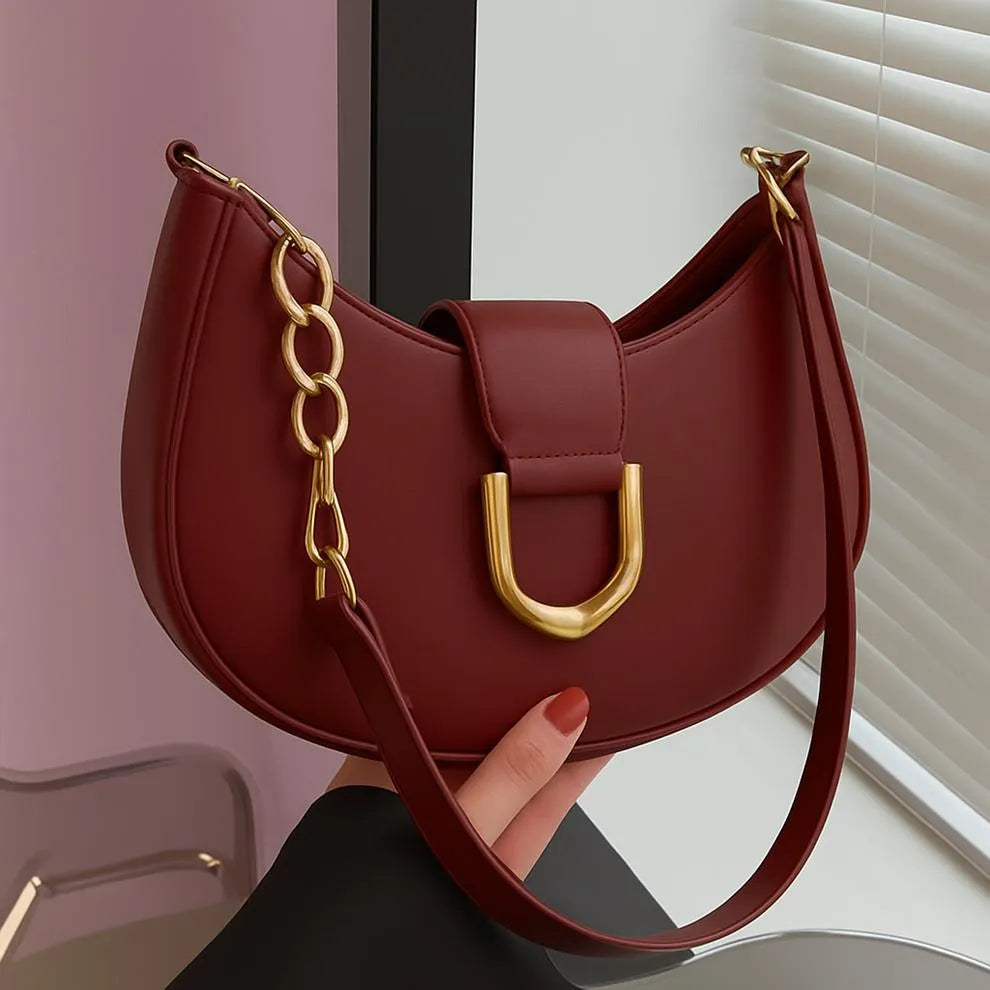Girl's PU Leather Plain Hand Bag