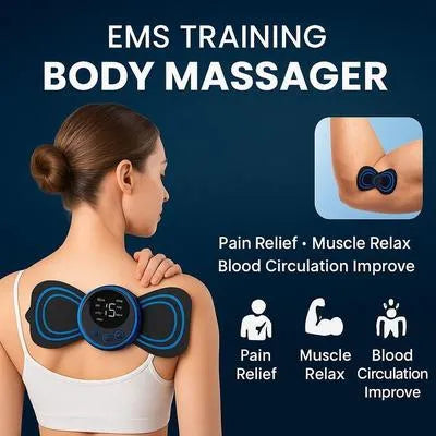 EMS Butterfly Rechargeable Massager– Compact, Wireless Relieffor Muscles & Stress
