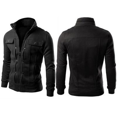 1 Pc Men's Fleece Plain Jacket- Mexican Style- Black
