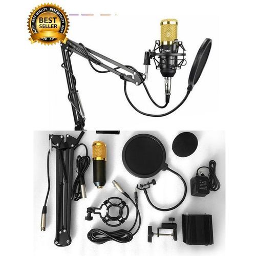 3.1 Professional Condenser Microphone - Podcast Mic Set Condenser Microphone With Rechargeable Auxiliary Background For Karaoke Singing, Youtube Recording Mic Set For Youtube | Mic Kit