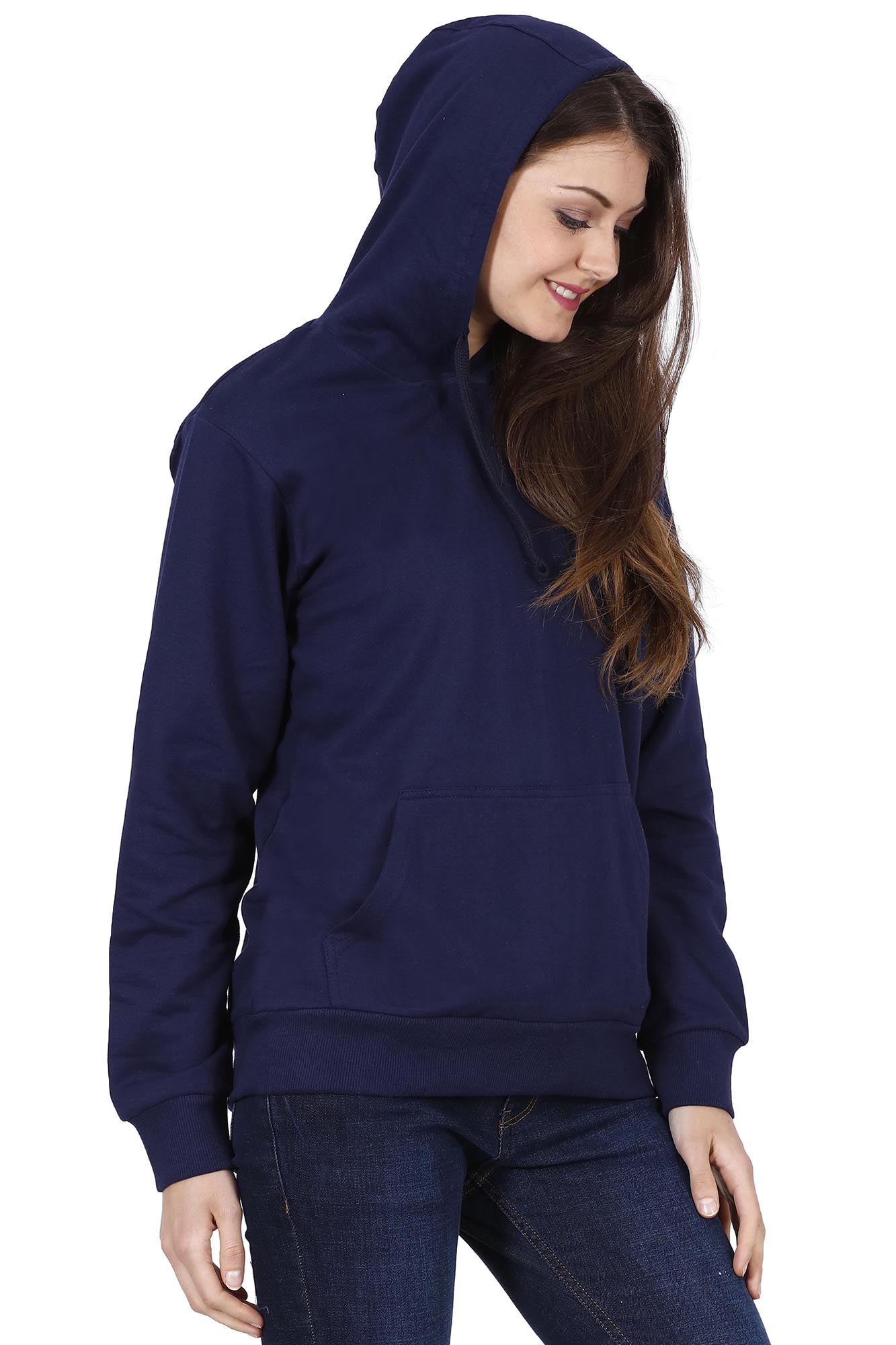 PLAIN HOODIE FOR HER - NAVY BLUE